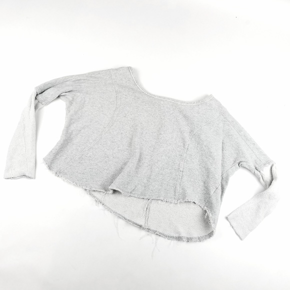 Free People Tops - 🍊Free People Boho Gray Long Sleeve Crop Top